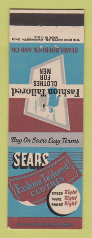 Matchbook Cover - Sears Fashion Tailored Clothes Men's