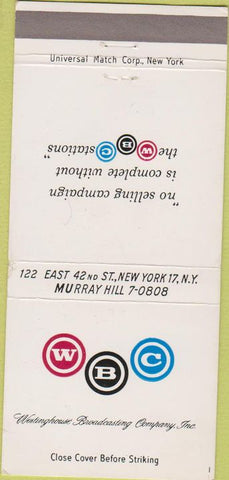 Matchbook Cover - WBC Westinghouse Radio TV Advertising 30 Strike