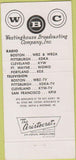 Matchbook Cover - WBC Westinghouse Radio TV Advertising 30 Strike