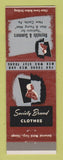 Matchbook Cover - Society Brand Men's Clothes Reynolds & Summers New Castle PA