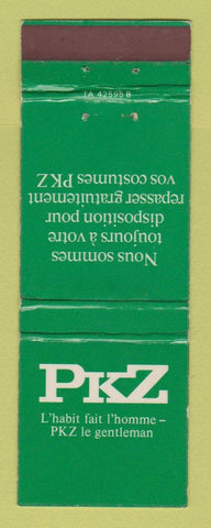 Matchbook Cover - PKZ Men's Clothes France? WEAR