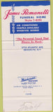 Matchbook Cover - Romanelli's Funeral Home Brooklyn NY 30 Strike