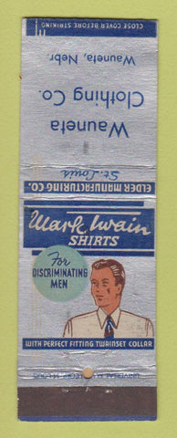 Matchbook Cover - Mark Twain Men's Clothes Wauneta NE POOR