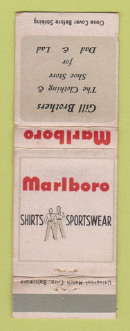 Matchbook Cover - Marlboro Men's Clothes Gill Brothers  WEAR