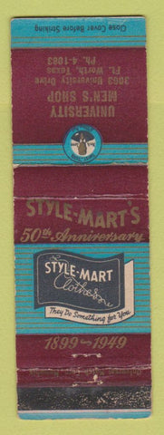 Matchbook Cover - Style Mart Men's Clothes Fort Worth TX WEAR