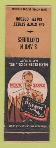 Matchbook Cover - Style Mart Men's Clothes S and N Salem OR WEAR