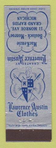 Matchbook Cover MacKenzie Bostock Monroe Lawrence Austin Clothes Grand Rapids MI