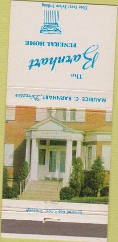 Matchbook Cover - Barnhart Funeral Home Greensburg PA 30 Strike