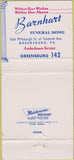 Matchbook Cover - Barnhart Funeral Home Greensburg PA 30 Strike