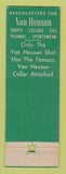 Matchbook Cover - Van Heusen Men's Clothes Herb Galloway Ligonier IN