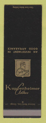 Matchbook Cover - Kuppenheimer Men's Clothes SAMPLE