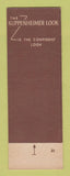 Matchbook Cover - Kuppenheimer Men's Clothes SAMPLE