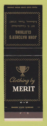 Matchbook Cover - Merit Men's Clothes John Hatcher's Lebanon TN