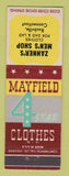 Matchbook Cover - Mayfield 4 Star Men's Clothes Zahner's Rockville CT