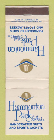 Matchbook Cover - Hammonton Park Men's Clothes  Newcastle Australia