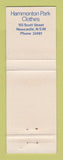 Matchbook Cover - Hammonton Park Men's Clothes  Newcastle Australia