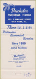 Matchbook Cover - Drechsler Funeral Home Oak Park IL 30 Strike