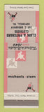 Matchbook Cover - Michaels Stern Men's Clothes Clark Pritchard Hopewell VA