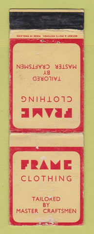 Matchbook Cover - Frame Clothes UK England WORN