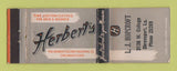 Matchbook Cover - Herbert's Clothes LJ Hopcroft Shreveport LA WEAR