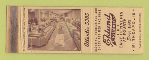 Matchbook Cover - Eklund Men's Clothes Minneapolis MN WEAR