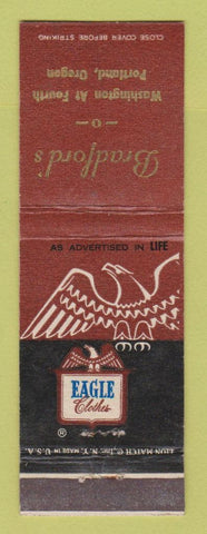 Matchbook Cover - Eagle Men's Clothes Bradford's Portland OR