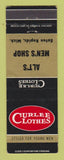 Matchbook Cover - Curlee Men's Clothes Alt's Eaton Rapids MI