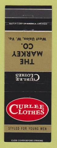 Matchbook Cover - Curlee Men's Clothes Markey West Union WV