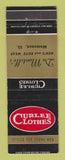 Matchbook Cover - Curlee Men's Clothes Du Montelle's Momence IL WEAR