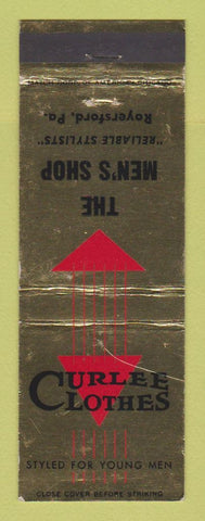 Matchbook Cover - Curlee Men's Clothes Royersford PA