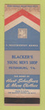 Matchbook Cover - Hart Schaffner Marx Men's Clothes Blacker's Petersburg VA WEAR