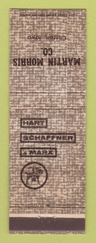 Matchbook Cover - Hart Schaffner Marx Men's Clothes Martin Morris Clinton IA