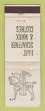 Matchbook Cover - Hart Schaffner Marx Men's Clothes McGee's McHenry IL