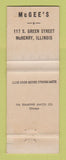 Matchbook Cover - Hart Schaffner Marx Men's Clothes McGee's McHenry IL