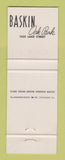 Matchbook Cover - Hart Schaffner Marx Men's Clothes Baskin Oak Park IL?