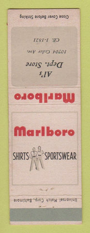 Matchbook Cover - Marlboro Men's Clothes Al's