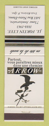 Matchbook Cover - Arrow Men's Clothes JL Fortin Trois Rivieres QC