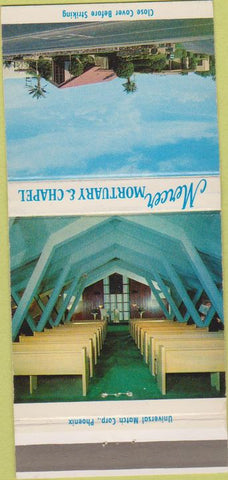 Matchbook Cover - Mercer Mortuary Funeral Home Phoenix AZ 30 Strike