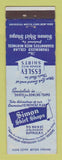 Matchbook Cover - Simon Shirt Shops Buffalo NY WEAR