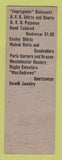 Matchbook Cover - Simon Shirt Shops Buffalo NY WEAR