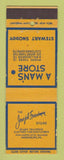 Matchbook Cover - Joseph Freedman Men's Clothes Harrisburg PA