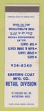 Matchbook Cover - Eastern Coat Manufacturing Watertown MA