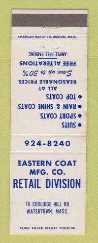 Matchbook Cover - Eastern Coat Manufacturing Watertown MA