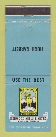 Matchbook Cover - Kenwood Wool Products Mills Arnprior ON WEAR