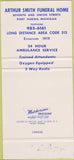 Matchbook Cover - Arthur Smith Funeral Home Port Huron MI 30 Strike