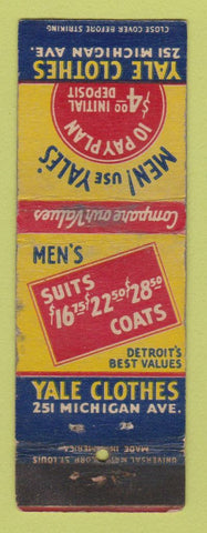 Matchbook Cover - Yale Men's Clothes Detroit MI WEAR