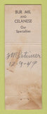 Matchbook Cover - Hubbard Men's Clothes WORN