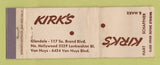 Matchbook Cover - Kirk's Clothes Hart Schaffner Marx Van Nuys Glendale CA WEAR