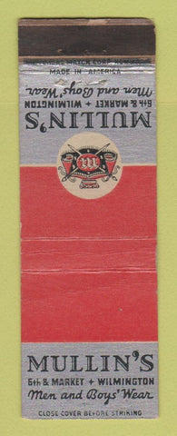 Matchbook Cover - Mullin's Men's Clothes Wilmington DE WORN