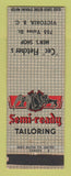 Matchbook Cover - Semi Reading Tailoring Clothes Cec Fletcher's Victoria BC